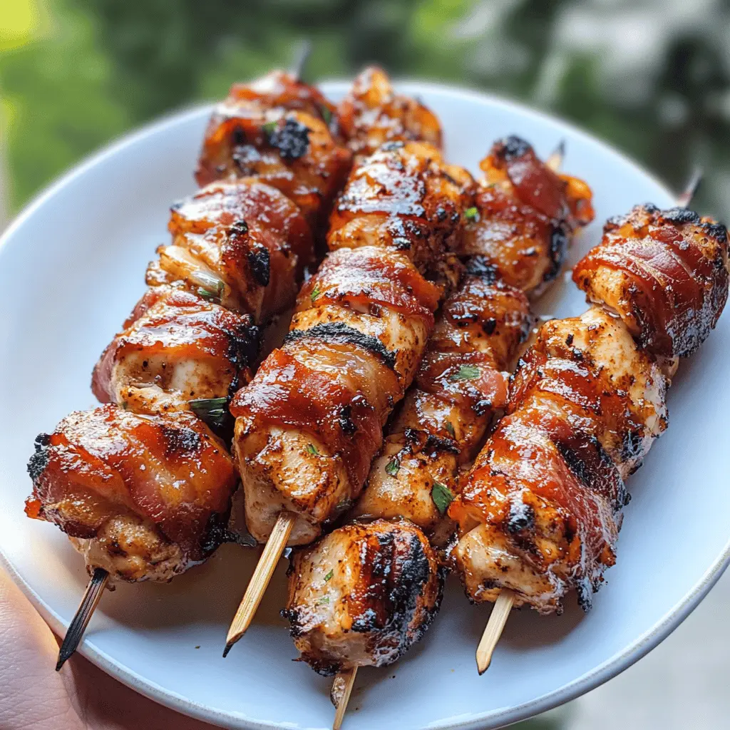 Satisfy your hunger with these Air Fryer Bacon Wrapped BBQ Chicken Kabobs! Juicy chicken pieces are wrapped in crispy bacon and brushed with tangy BBQ sauce for an unbeatable flavor combo. Perfect for summer cookouts, game night, or a quick weeknight dinner. Save this recipe so you can enjoy this deliciousness anytime you want!