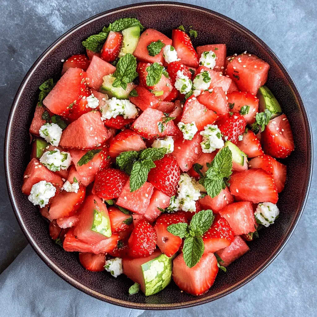 Easy Watermelon Strawberry Salad Recipe for Summer