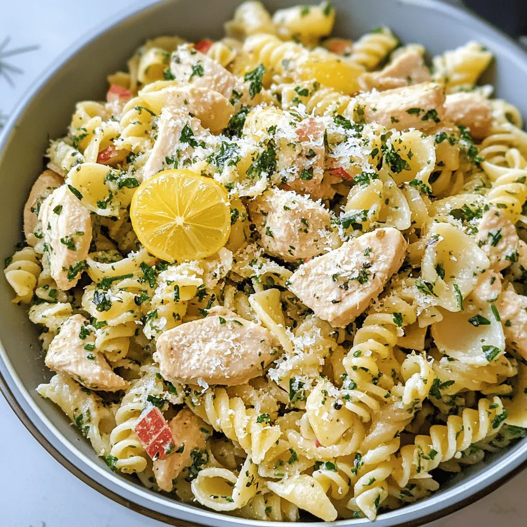 Brighten your day with this Herby Lemon Chicken Pasta Salad! Packed with tender chicken, zesty lemon, and fresh herbs, this dish is perfect for picnics or quick weeknight dinners. It combines delightful flavors with colorful veggies for a refreshing and light meal. Save this recipe for those sunny days when you need a tasty, wholesome option on the table!