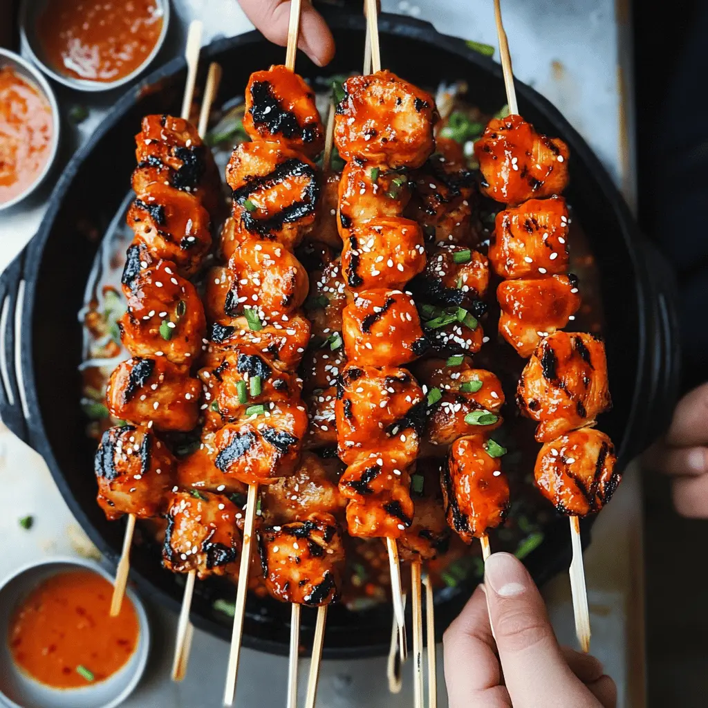 Treat your taste buds to delicious Korean Chicken Skewers! With tender chicken marinated in a flavorful blend of soy sauce, garlic, and sesame oil, these skewers are perfect for a quick dinner or backyard gatherings. Easy to make and wonderfully satisfying, don’t forget to save this recipe for your next cookout!