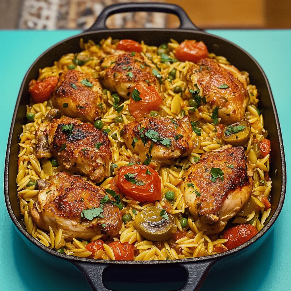 Looking for a simple yet delicious weeknight dinner? This One Pot Mediterranean Chicken Orzo is packed with vibrant flavors from juicy chicken and fresh vegetables. It's an all-in-one meal that saves you time on cleanup while delivering a hearty dish that's perfect for family gatherings or a cozy night in. Save this recipe to whip up a delightful dinner soon!