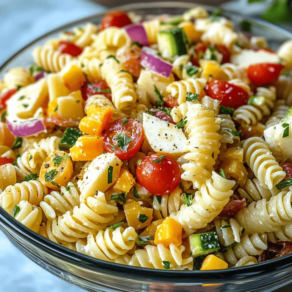 This vibrant pasta salad is perfect for picnics, BBQs, or quick weeknight dinners! Packed with colorful veggies, hearty pasta, and a zesty dressing, it's as delicious as it is easy to make. Save this recipe to impress your friends and family at your next gathering or enjoy it as a flavorful meal prep option! 🥗🍅🥒
