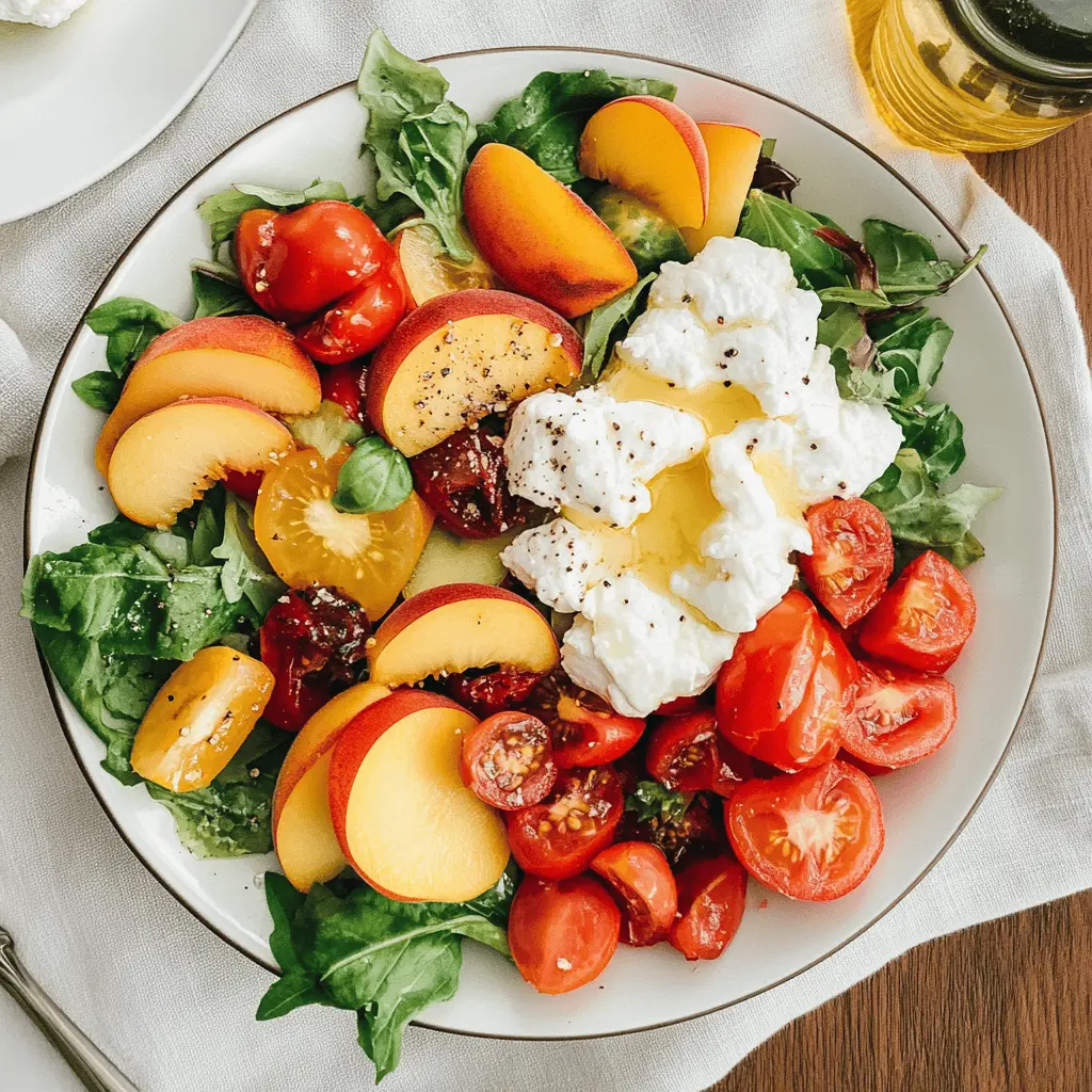 Easy Tomato, Peach, and Burrata Salad Recipe