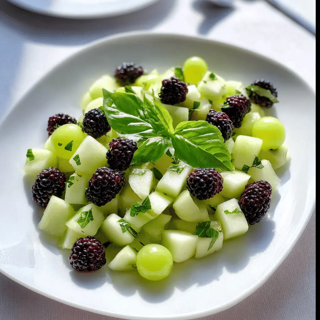 Fresh Blackberry Honeydew Salad With Basil