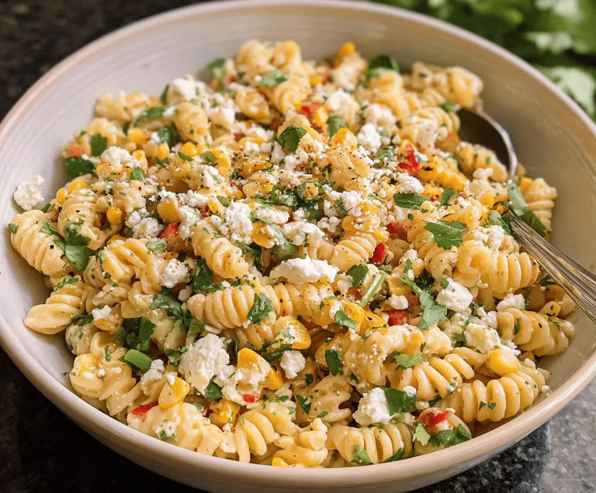 Easy Mexican Street Corn Pasta Salad With Few Ingredients