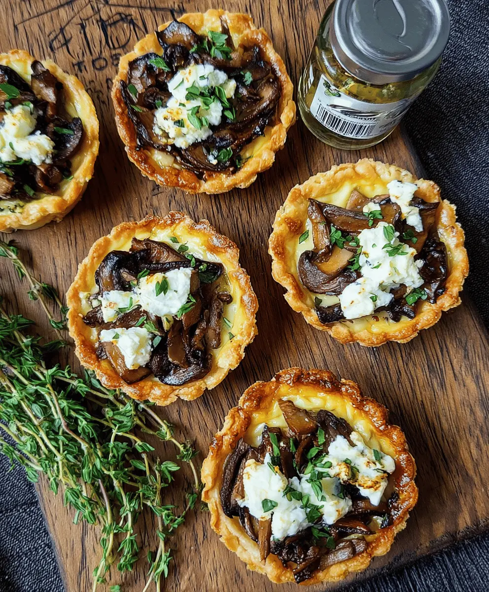 Easy Savory Mushroom and Goat Cheese Tartlets