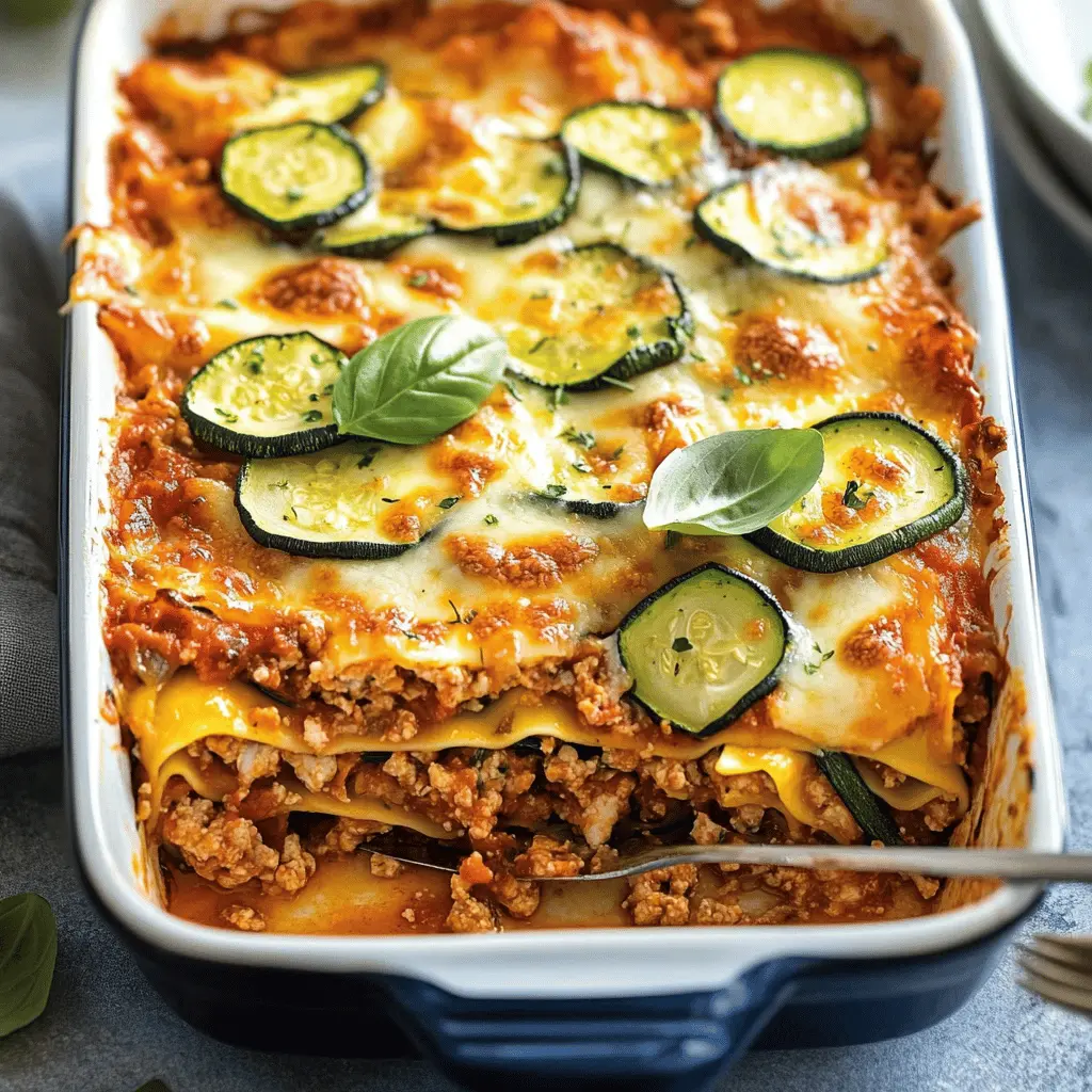 Healthy Zucchini Lasagna with Ground Turkey