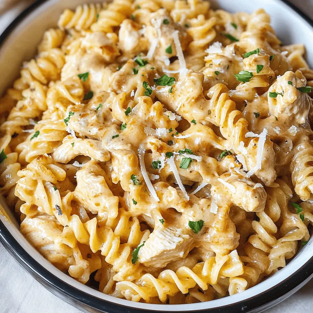 Easy Crockpot Garlic Parmesan Chicken Pasta