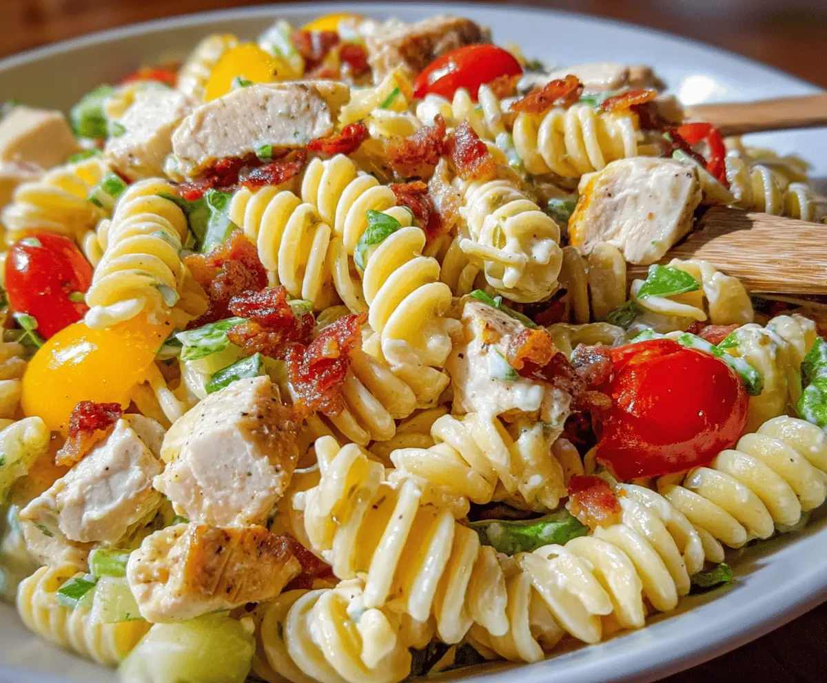 Easy Chicken Club Pasta Salad Recipe