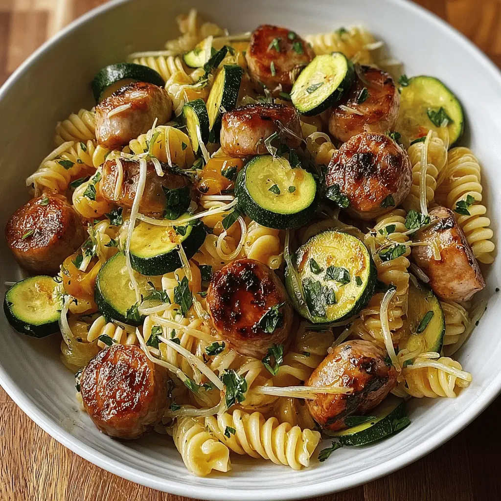 Easy Chicken Sausages with Zucchini Pasta
