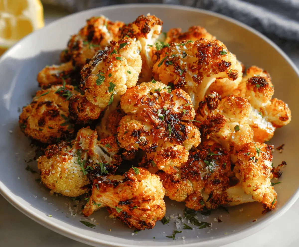 Easy Crispy Parmesan Roasted Cauliflower