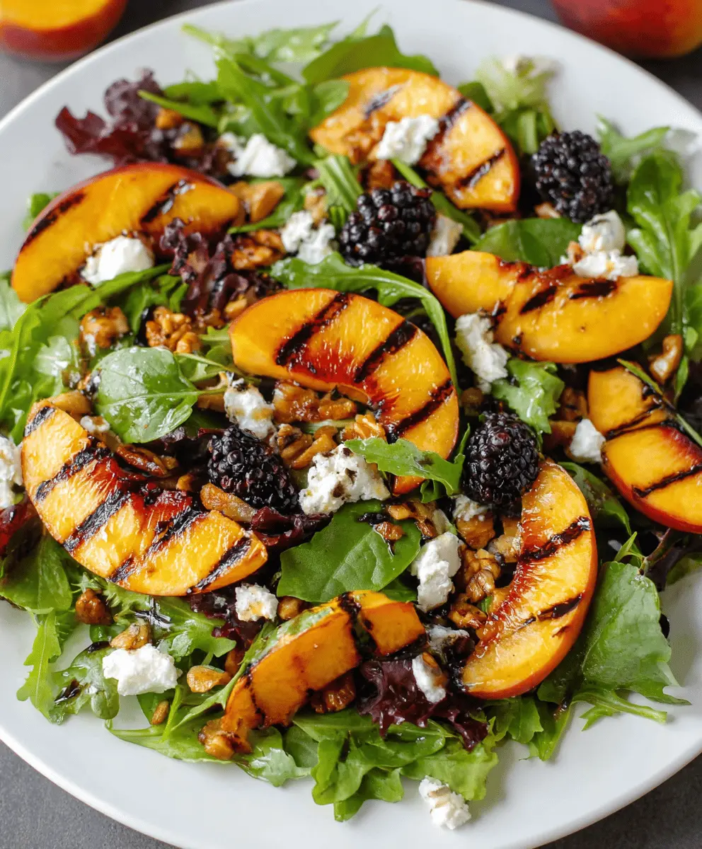 Easy Grilled Peach Salad with Fresh Greens