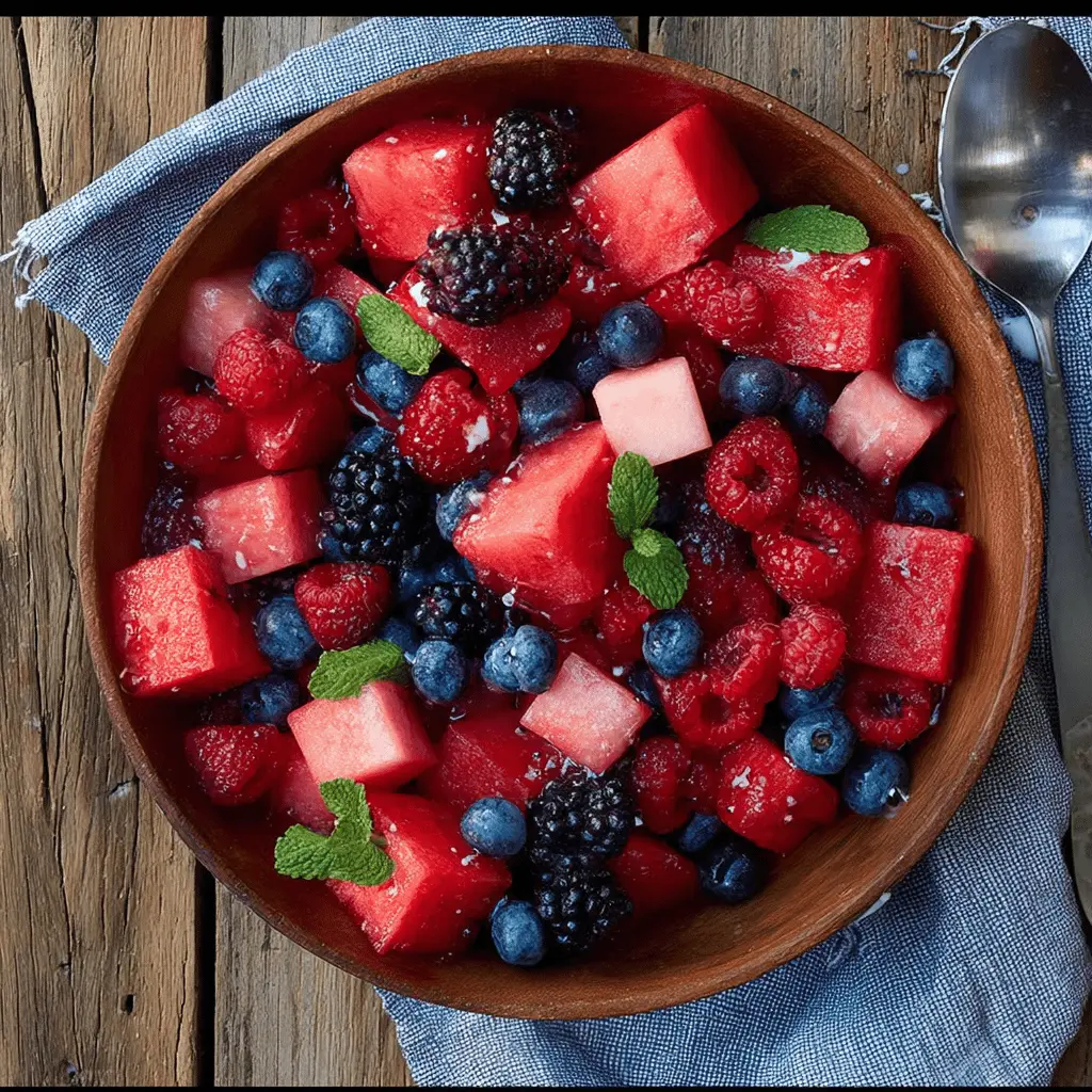 Easy Berry Watermelon Fruit Salad Recipe