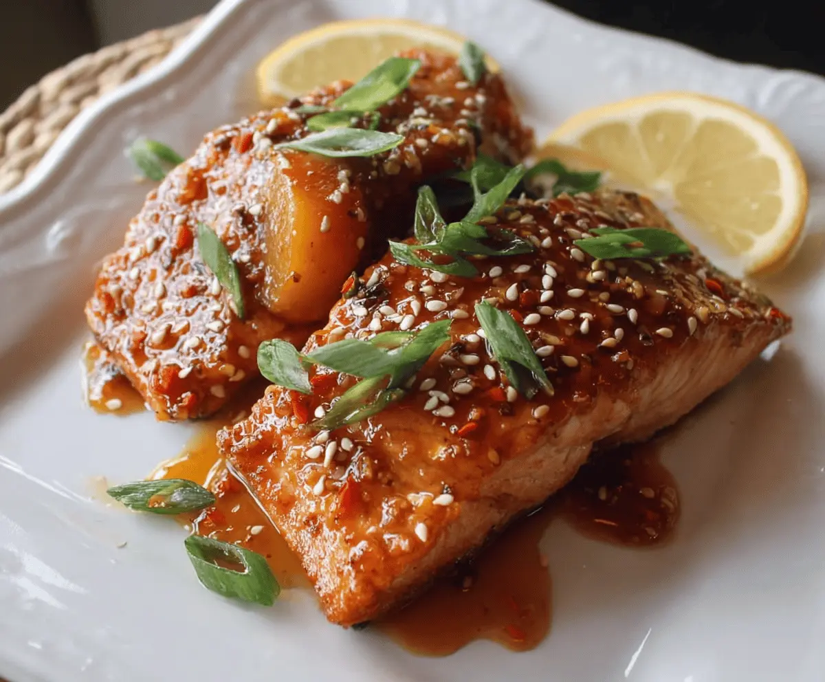 Sweet and Spicy Peach Glazed Salmon Recipe