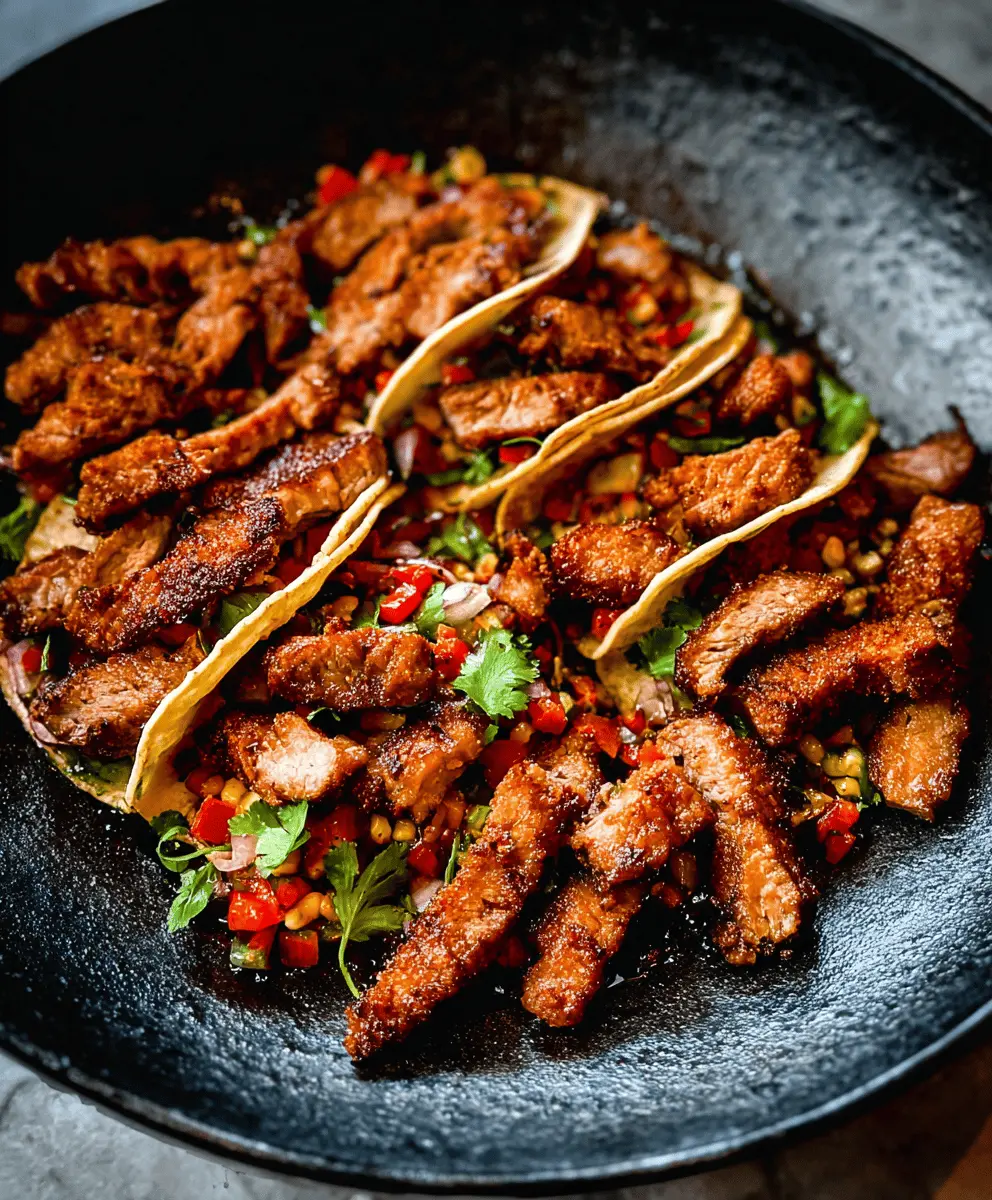 Crispy Pork Tenderloin Tacos with Fresh Corn Salsa
