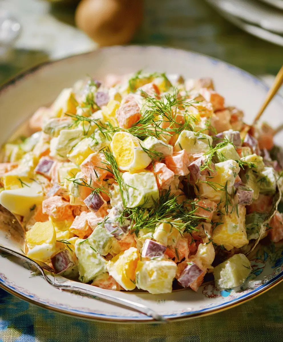 Classic Olivier Salad Recipe with Creamy Dressing