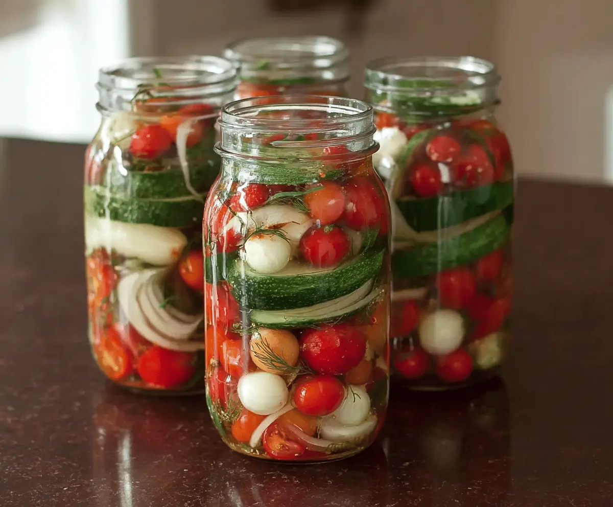 Easy Pickled Cherry Tomatoes, Onions & Cucumbers