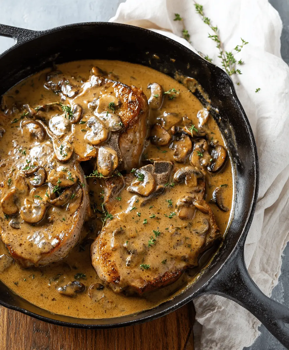 Juicy Pork Chops with Creamy Mushroom Gravy