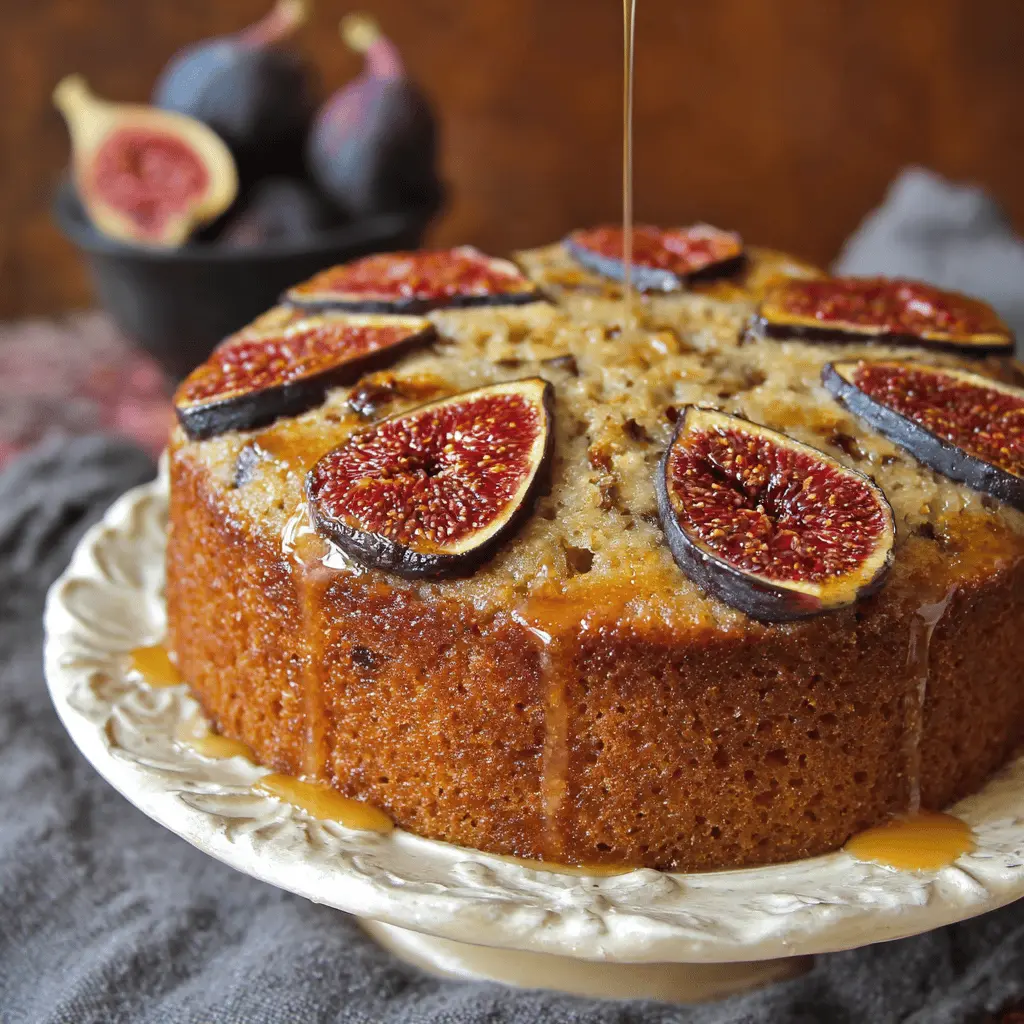 Moist Fig Cake with Sweet Orange Brown Sugar Glaze