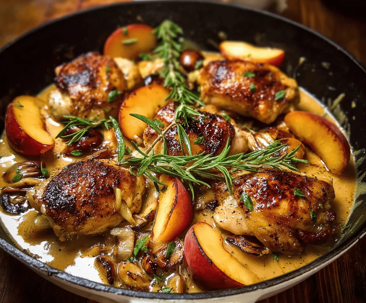 Easy Rosemary Peach Chicken with White Wine Sauce