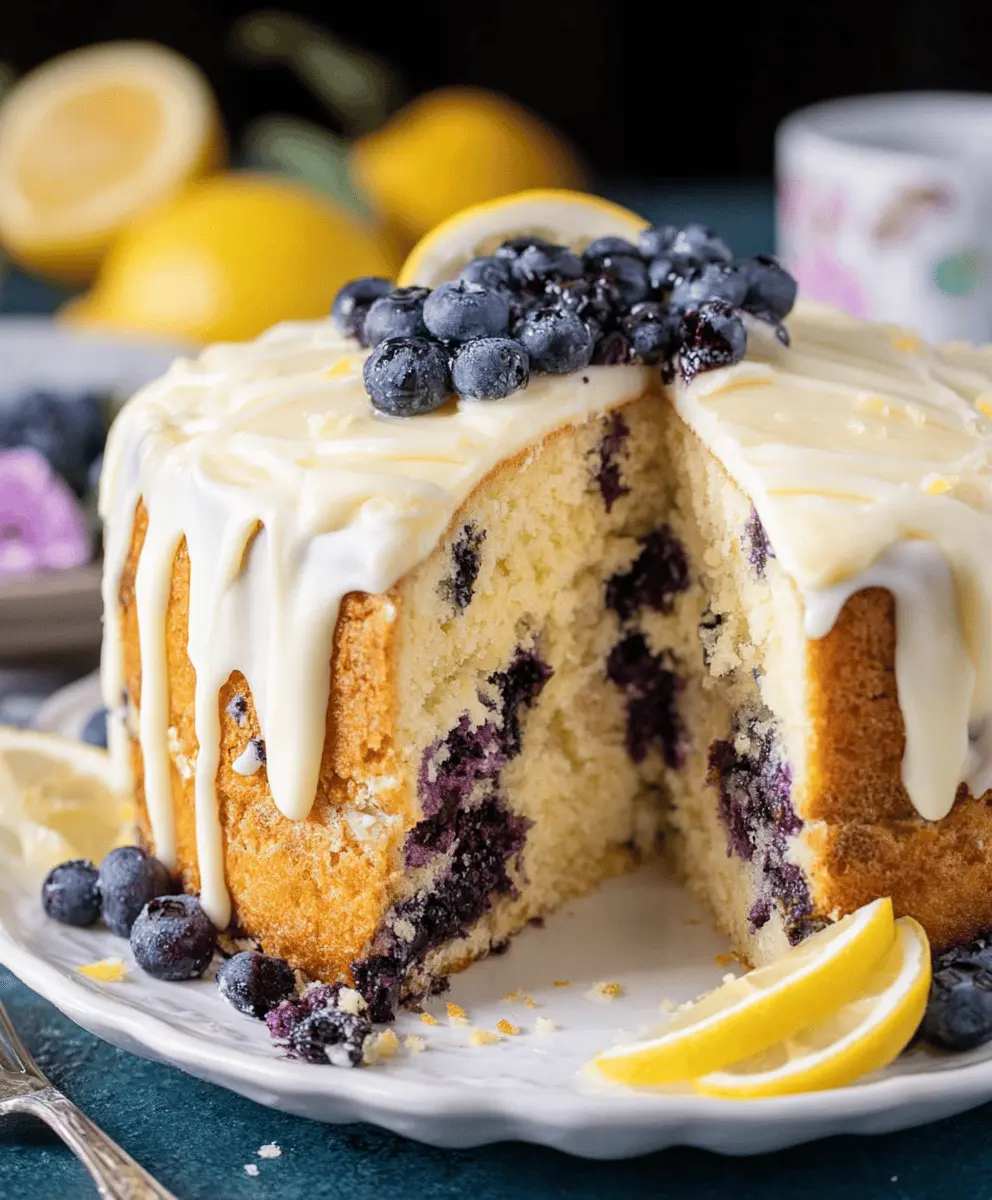 Easy Lemon Blueberry Cake Recipe With Fresh Fruit