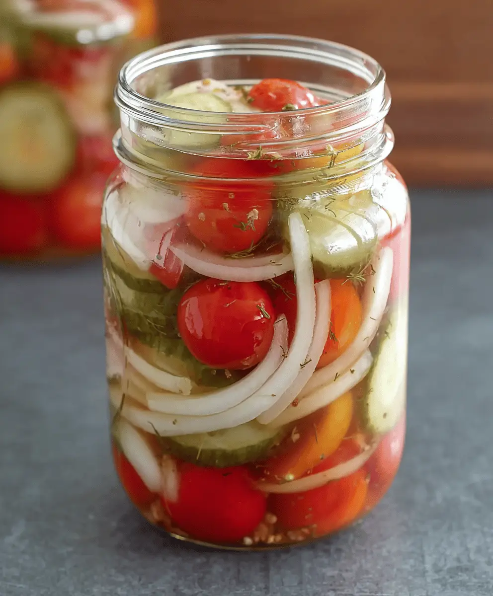 Easy Pickled Cherry Tomatoes, Onions & Cucumbers Recipe