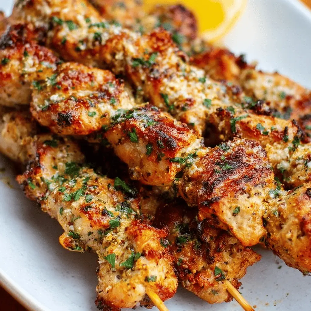 Juicy Garlic Parmesan Chicken Kebabs Recipe