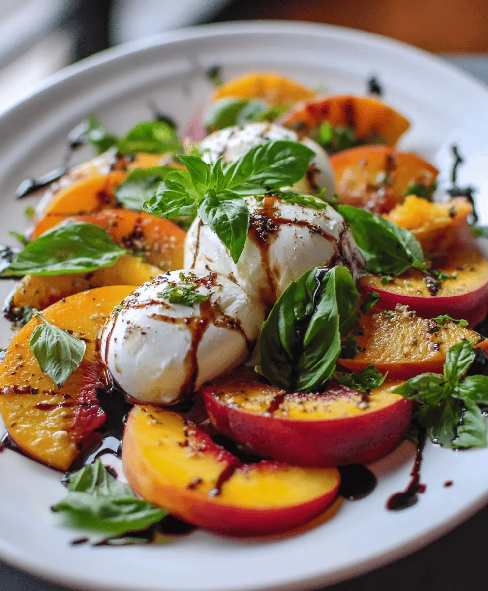 Fresh Peach Caprese Salad with Creamy Burrata