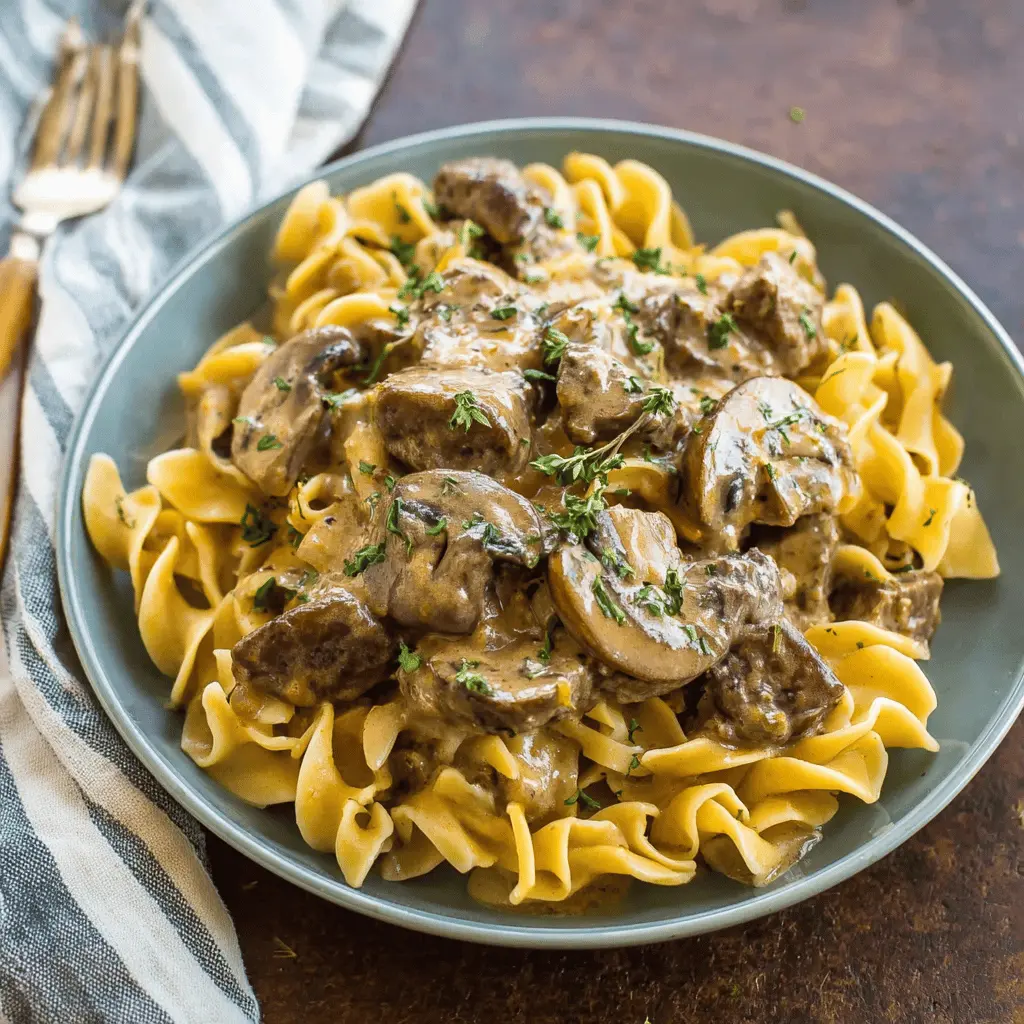 Easy Crockpot Beef Stroganoff Recipe