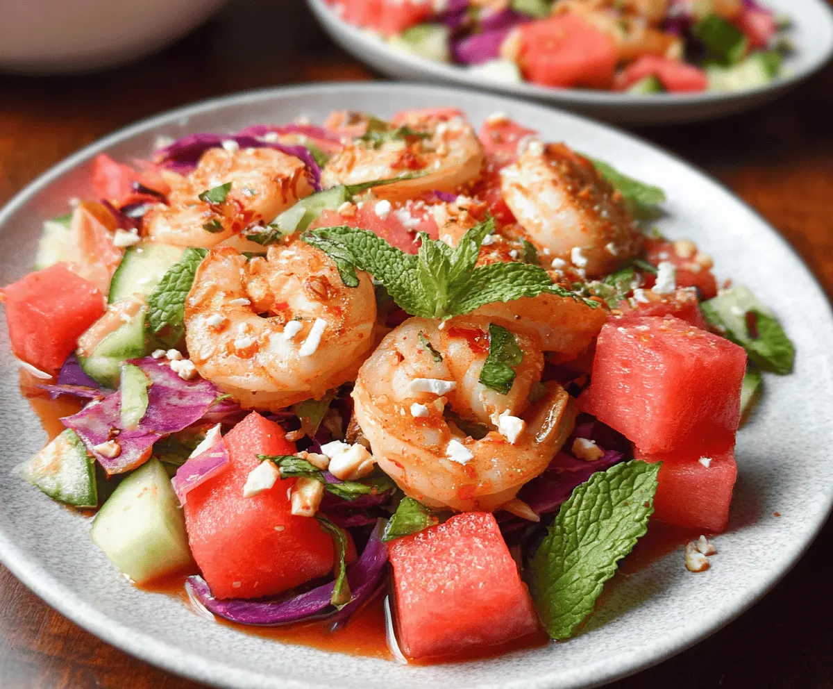 Spicy Watermelon Shrimp Salad Recipe