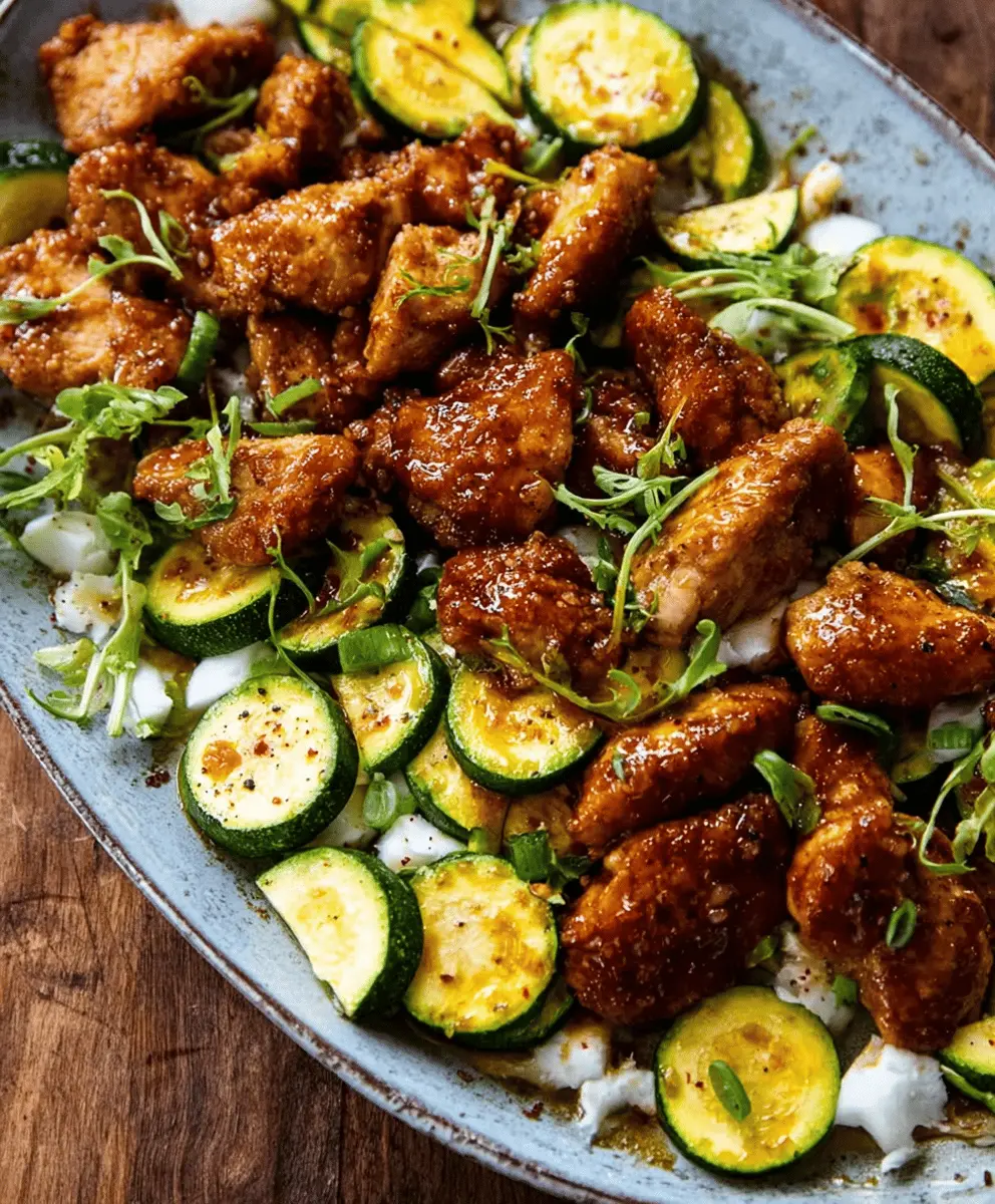 Easy Sheet Pan Hot Honey Garlic Chicken and Zucchini
