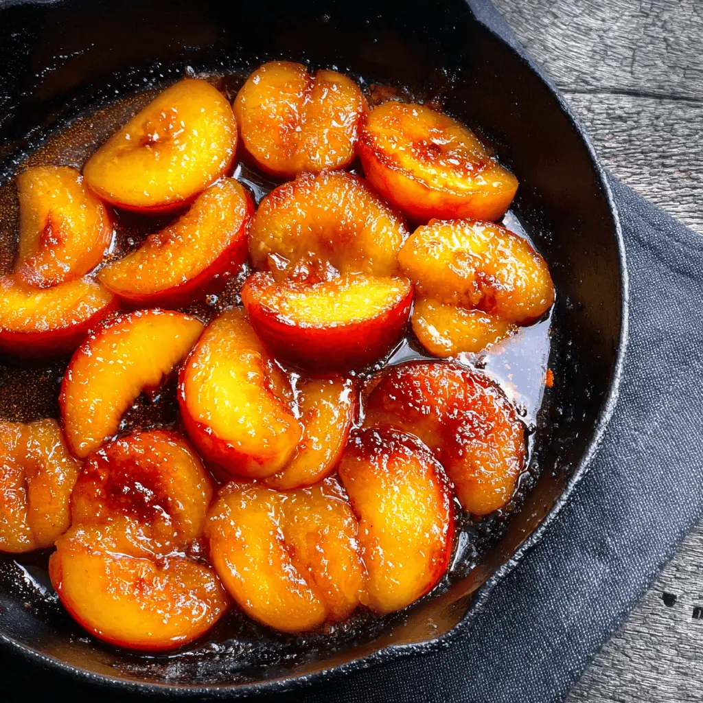 Easy Caramelized Skillet Peaches Recipe