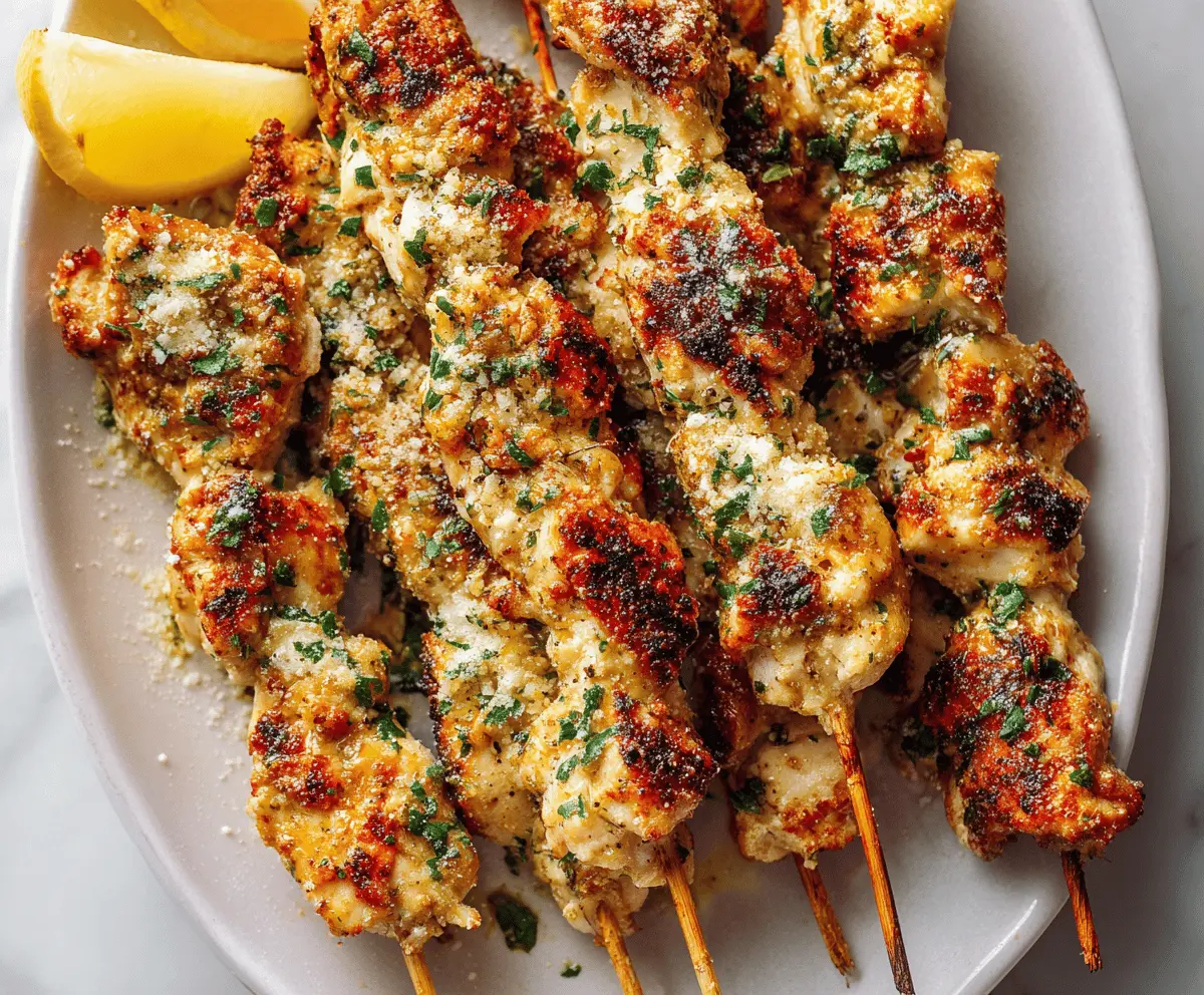Easy Garlic Parmesan Chicken Skewers Recipe
