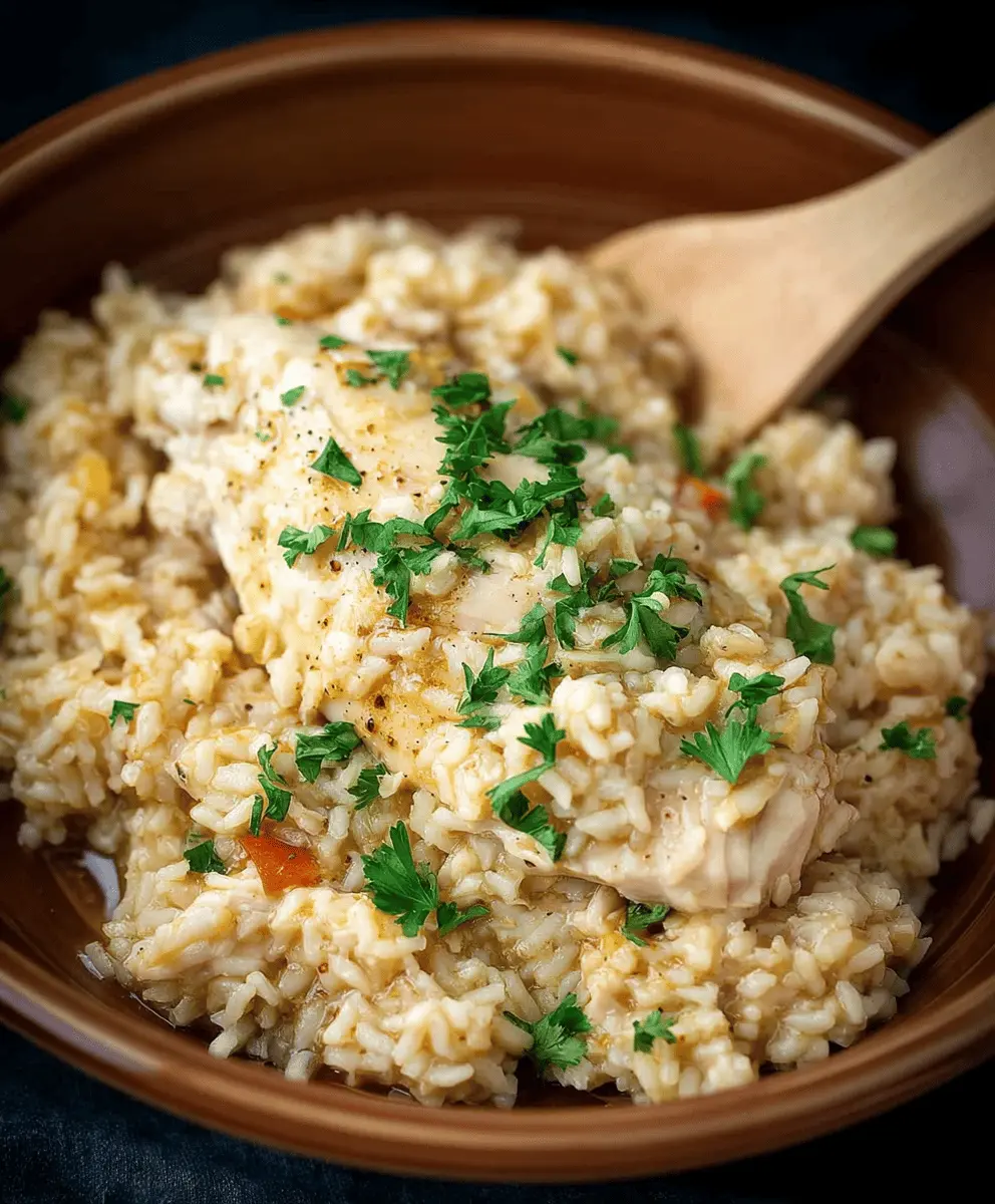 Easy Crockpot Chicken and Rice Recipe