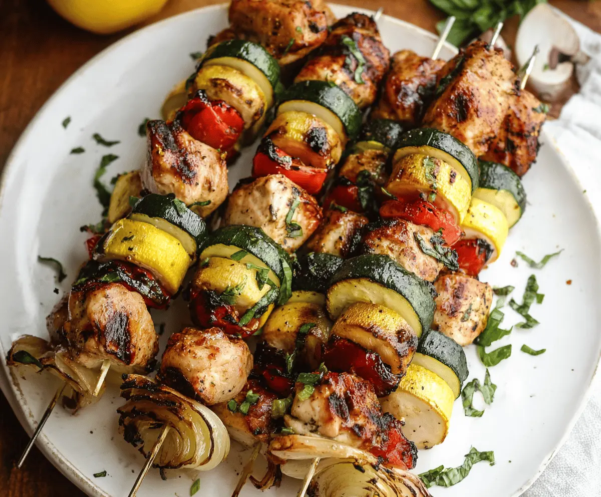 Easy Grilled Garlic Balsamic Chicken Kabobs
