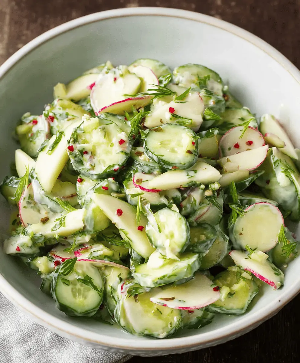 Crunchy Cucumber Apple Salad with Fresh Dressing