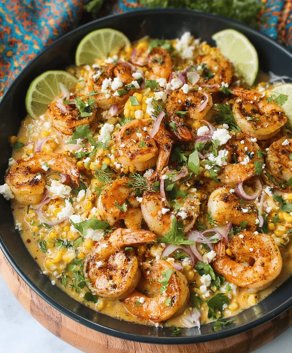 Creamy Mexican Street Corn Sauce Shrimp Recipe