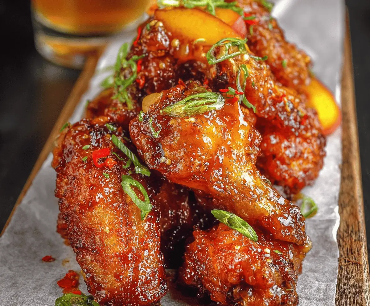 Spicy Hot Honey Peach Wings Recipe