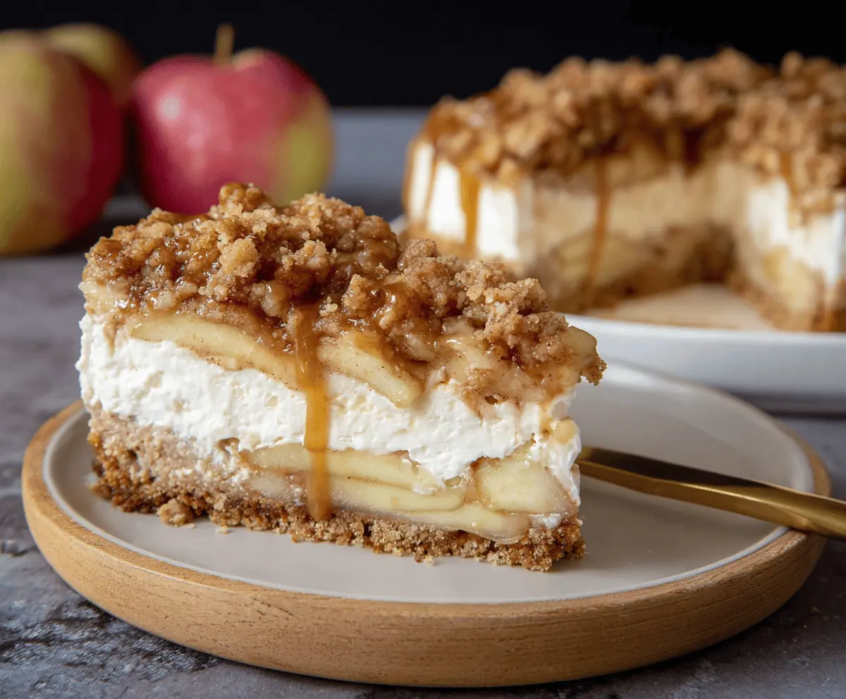 No-Bake Apple Crumble Cheesecake Recipe
