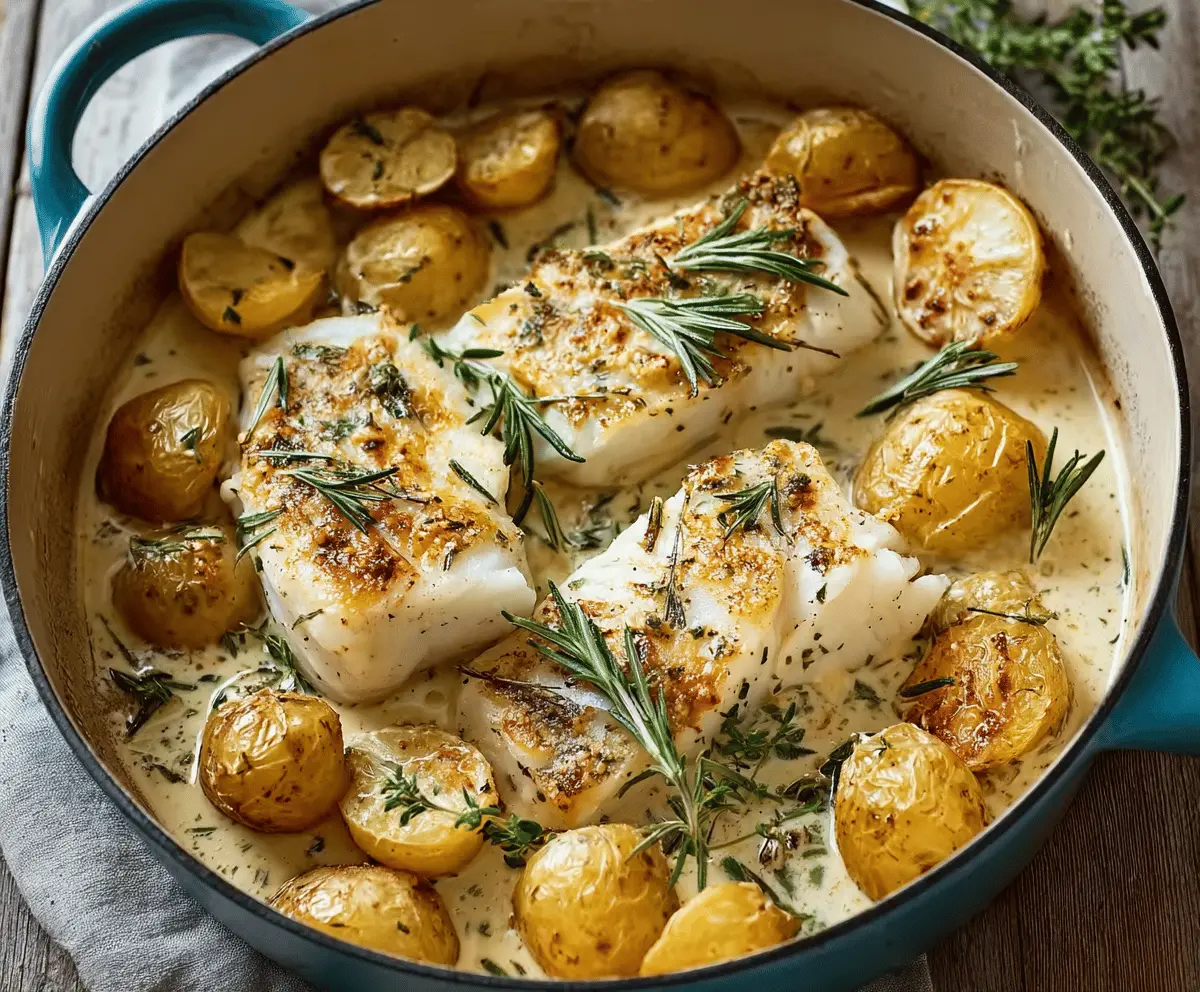 Creamy Rosemary Cod with Potatoes Recipe