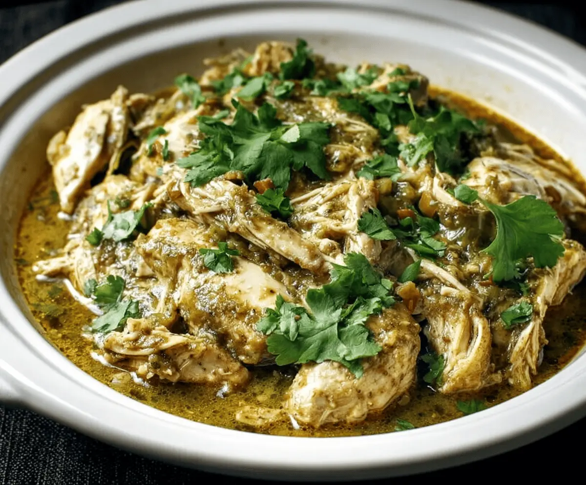 Easy Crockpot Salsa Verde Chicken Recipe