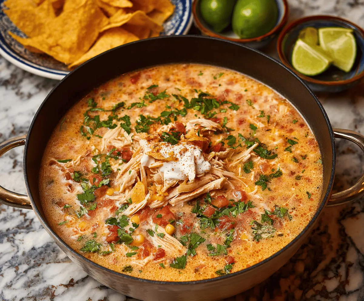 Easy Creamy Chicken Tortilla Soup