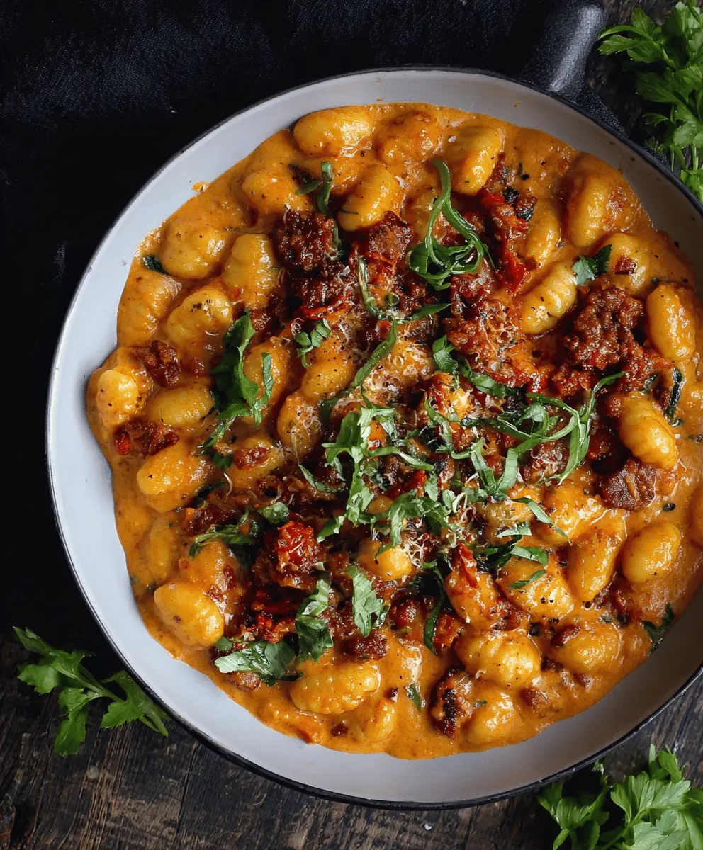 Creamy Harissa Gnocchi with Spicy Chorizo