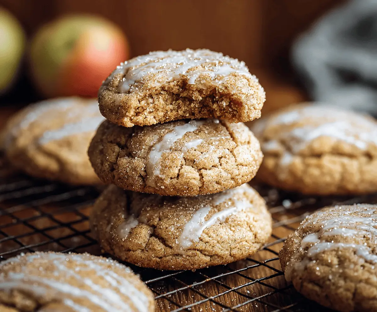 Delicious homemade apple cider cookies with cinnamon and sugar topping, perfect for fall treats.