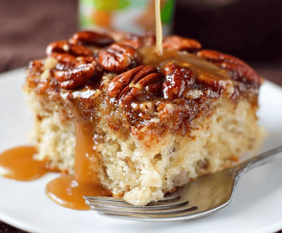 Butter Pecan Praline Poke Cake