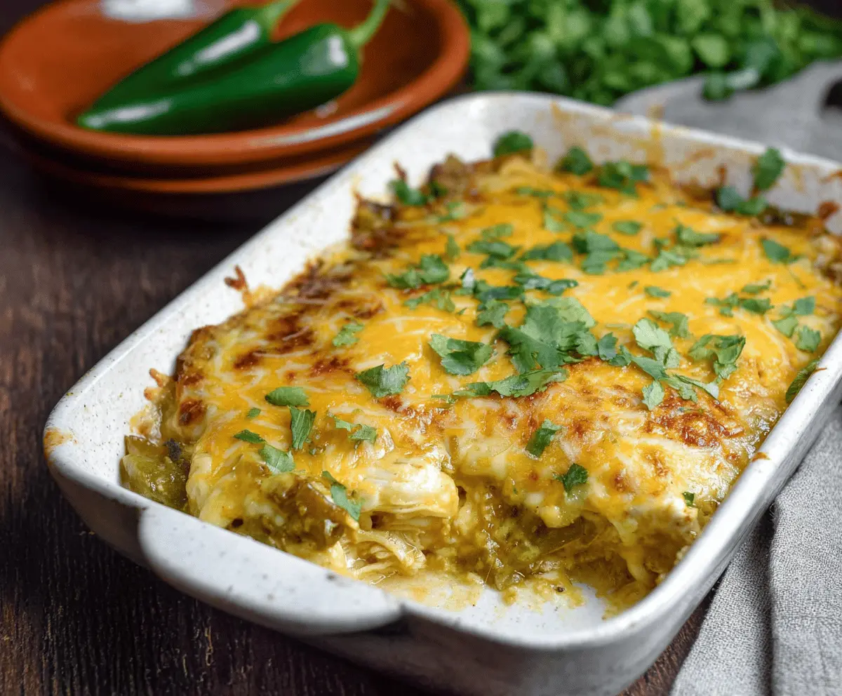Chile Verde Chicken Tamale Casserole