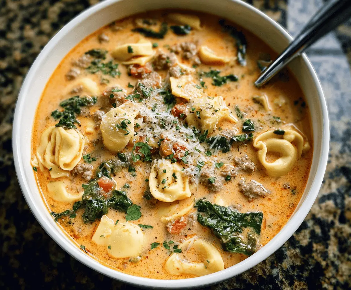 Creamy Sausage Tortellini Soup