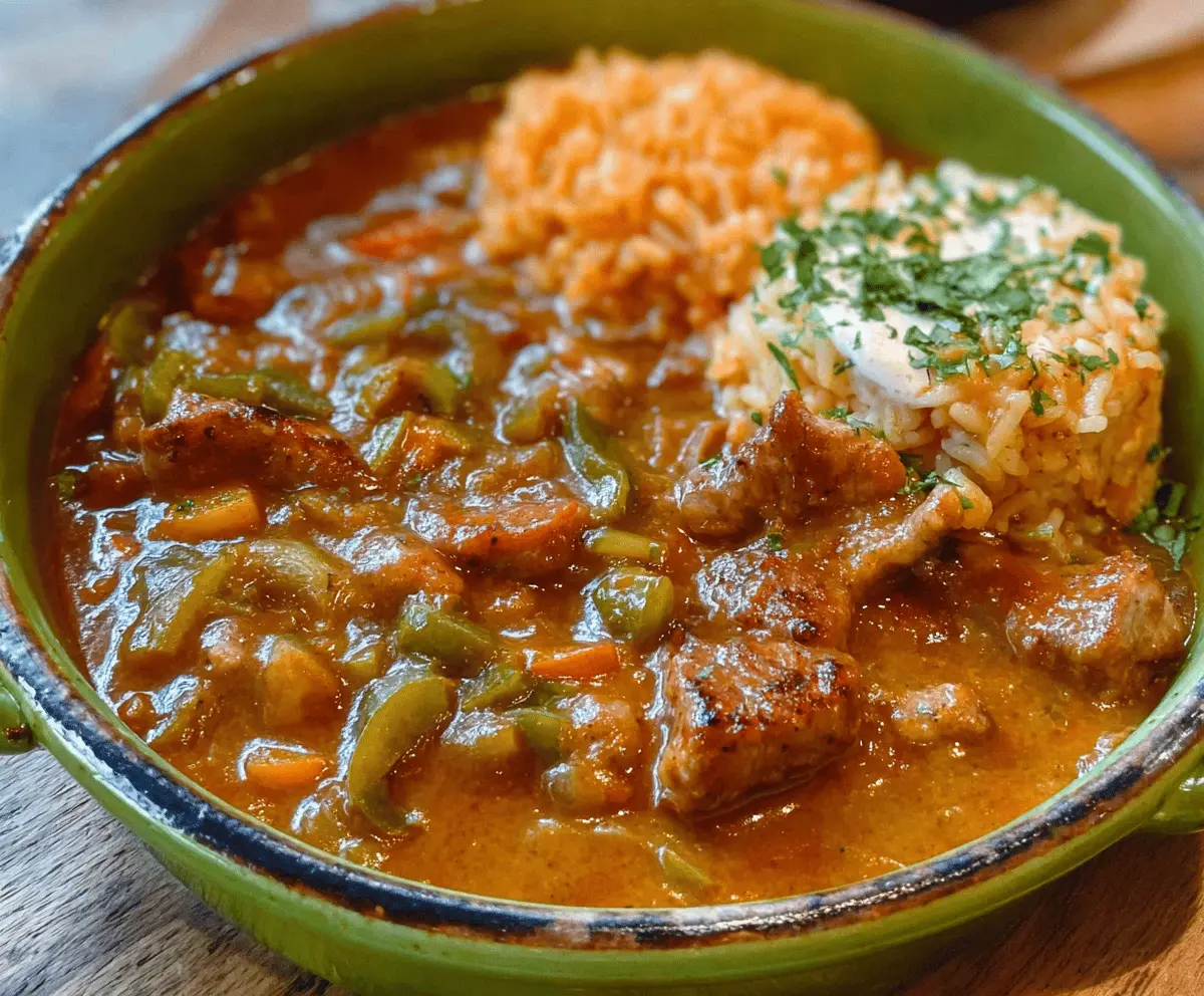 Grandma's Chili Verde and Spanish Rice