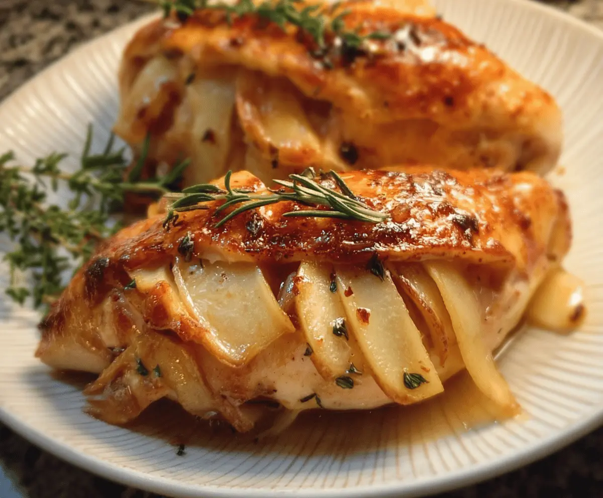 Maple Glazed Apple and Brie Stuffed Chicken