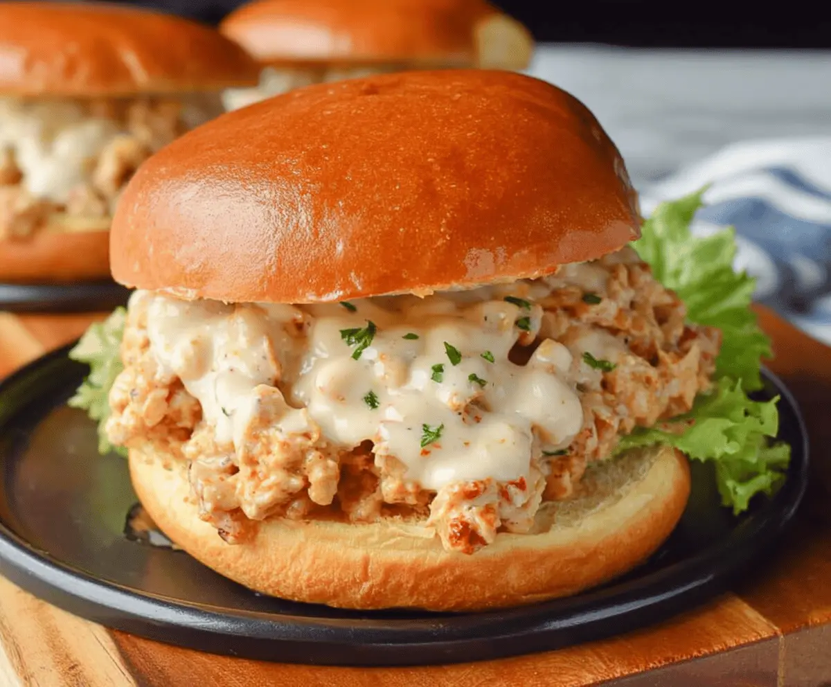 Chicken Alfredo Sloppy Joes